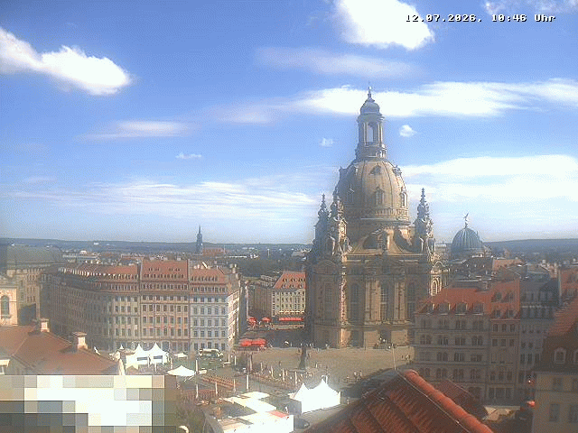 Archiv Foto Webcam Dresden - Frauenkirche und Neumarkt