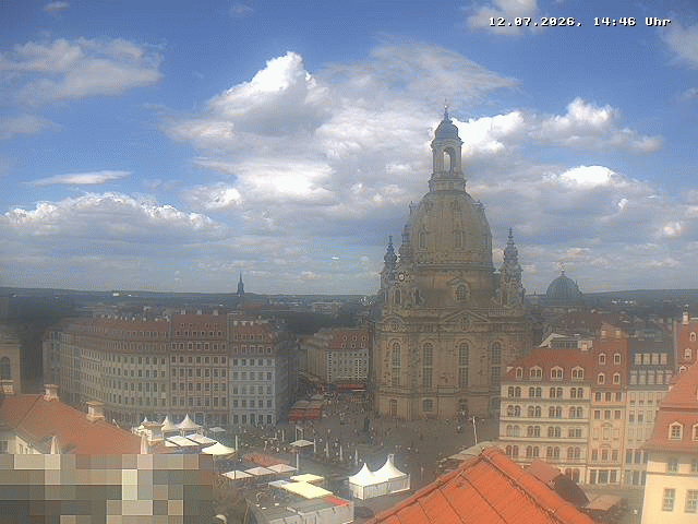 Archived image Webcam Dresden - Frauenkirche and Neumarkt square