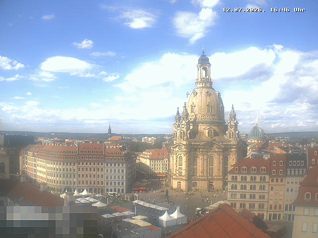 Archived image Webcam Dresden - Frauenkirche and Neumarkt square