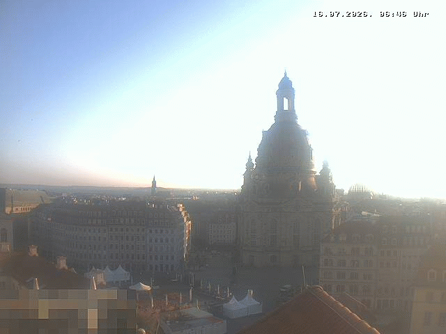 Archived image Webcam Dresden - Frauenkirche and Neumarkt square