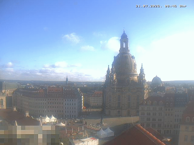 Archived image Webcam Dresden - Frauenkirche and Neumarkt square