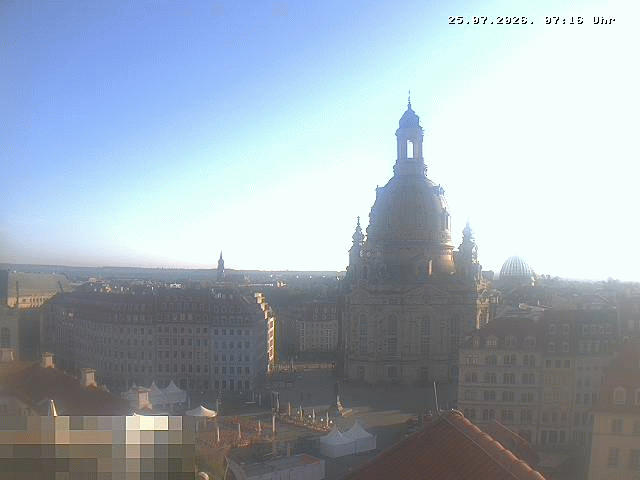 Archiv Foto Webcam Dresden - Frauenkirche und Neumarkt