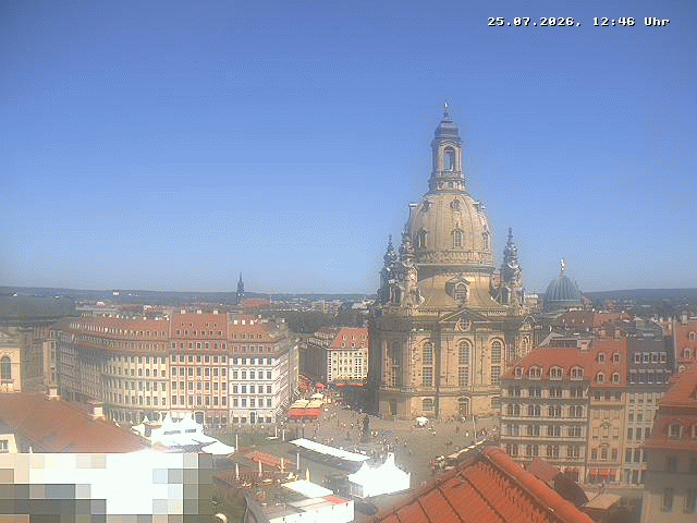 Archiv Foto Webcam Dresden - Frauenkirche und Neumarkt