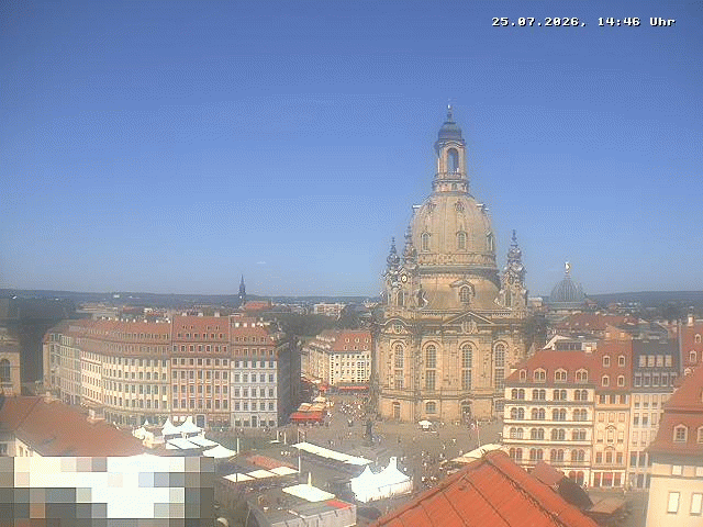Archiv Foto Webcam Dresden - Frauenkirche und Neumarkt