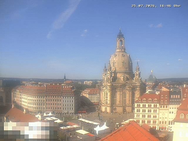 Archiv Foto Webcam Dresden - Frauenkirche und Neumarkt
