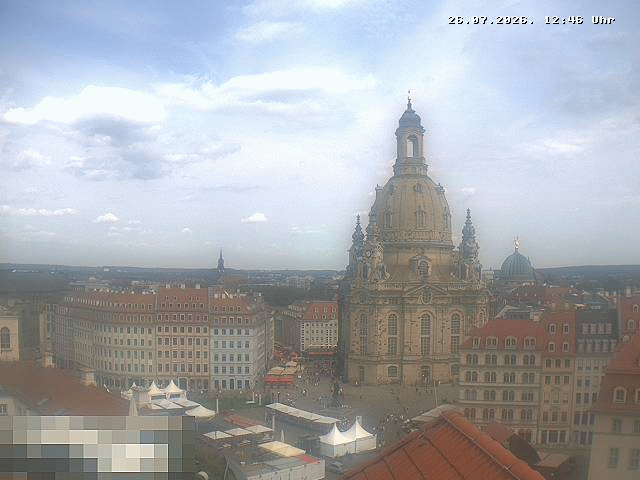 Archiv Foto Webcam Dresden - Frauenkirche und Neumarkt