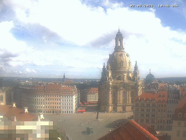 Archiv Foto Webcam Dresden - Frauenkirche und Neumarkt