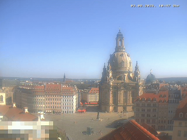 Archiv Foto Webcam Dresden - Frauenkirche und Neumarkt