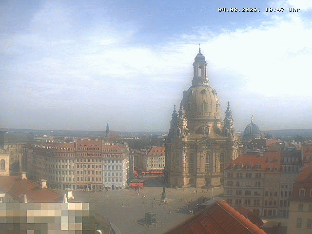 Archived image Webcam Dresden - Frauenkirche and Neumarkt square