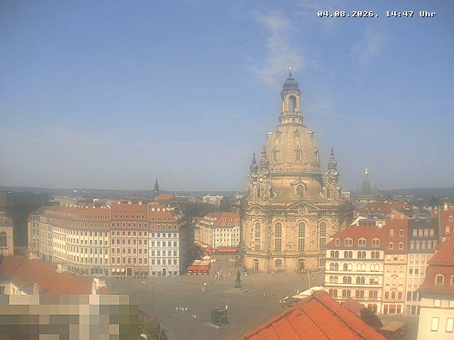 Archived image Webcam Dresden - Frauenkirche and Neumarkt square