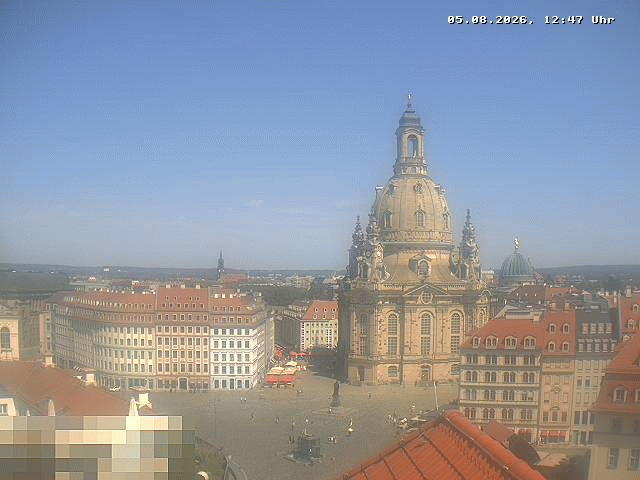 Archived image Webcam Dresden - Frauenkirche and Neumarkt square