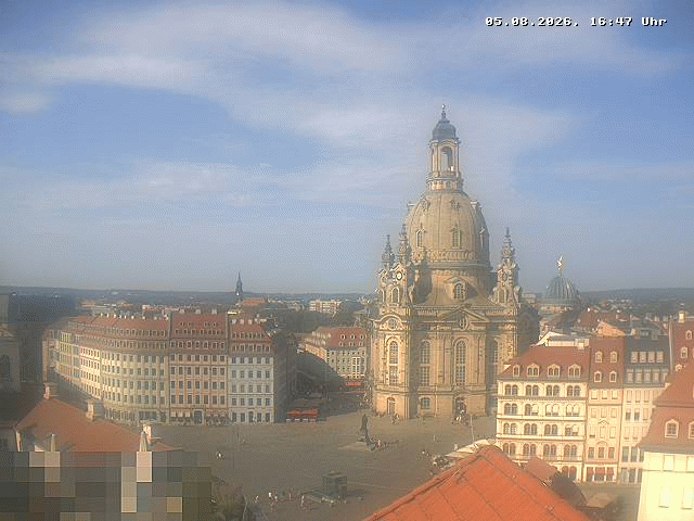 Archived image Webcam Dresden - Frauenkirche and Neumarkt square