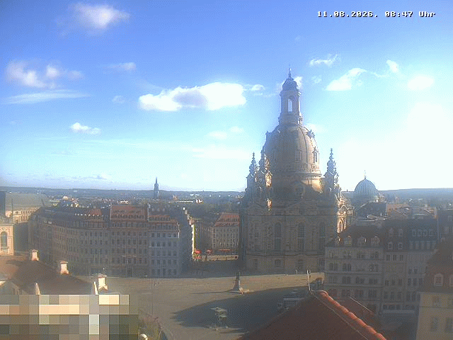 Archived image Webcam Dresden - Frauenkirche and Neumarkt square