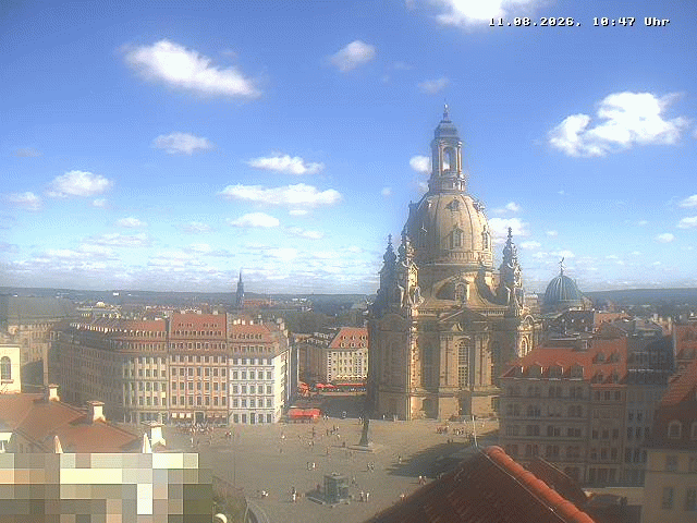 Archived image Webcam Dresden - Frauenkirche and Neumarkt square