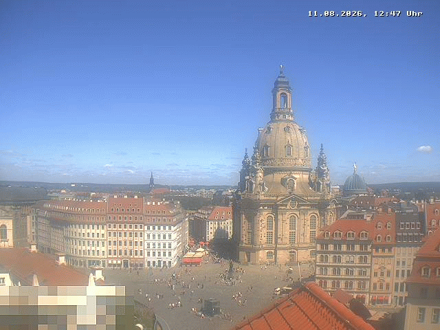 Archived image Webcam Dresden - Frauenkirche and Neumarkt square