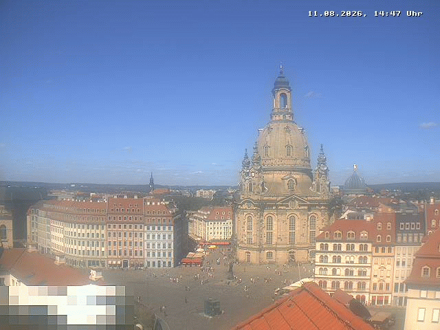 Archived image Webcam Dresden - Frauenkirche and Neumarkt square
