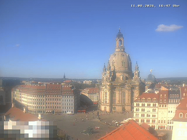 Archived image Webcam Dresden - Frauenkirche and Neumarkt square