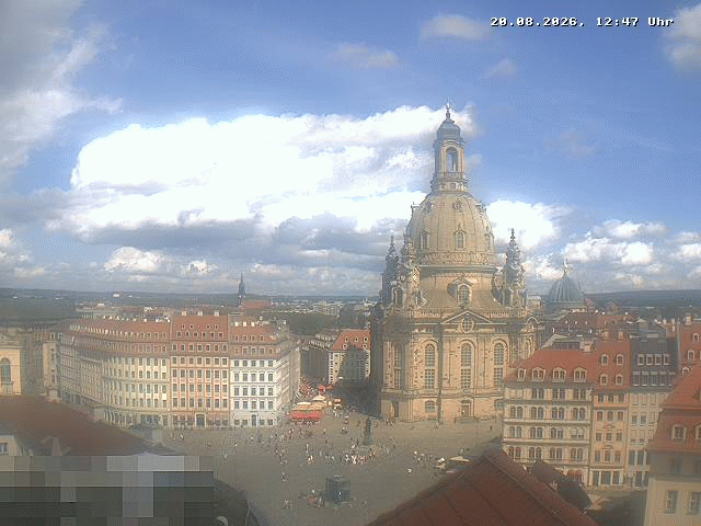 Archived image Webcam Dresden - Frauenkirche and Neumarkt square