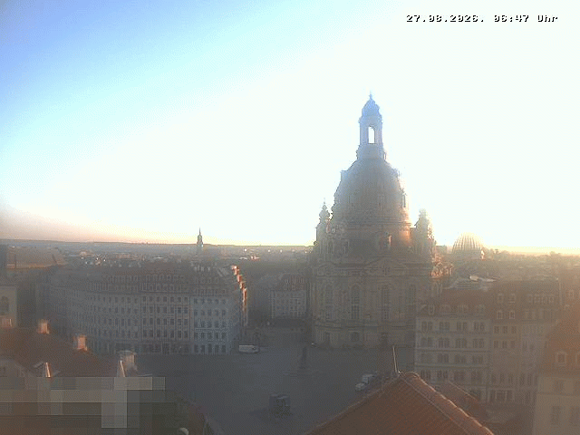 Archived image Webcam Dresden - Frauenkirche and Neumarkt square