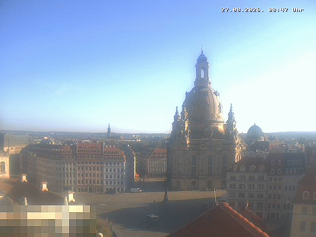 Archived image Webcam Dresden - Frauenkirche and Neumarkt square