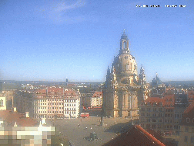 Archived image Webcam Dresden - Frauenkirche and Neumarkt square