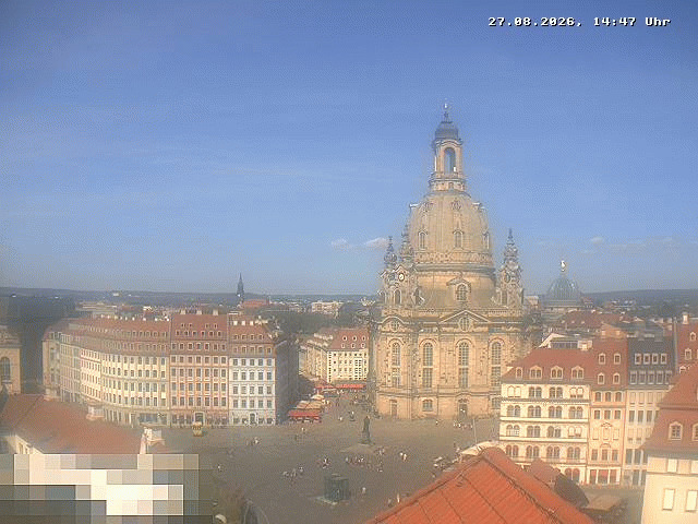 Archived image Webcam Dresden - Frauenkirche and Neumarkt square
