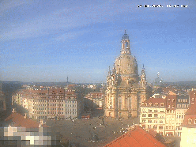 Archived image Webcam Dresden - Frauenkirche and Neumarkt square