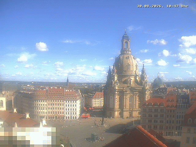 Archived image Webcam Dresden - Frauenkirche and Neumarkt square