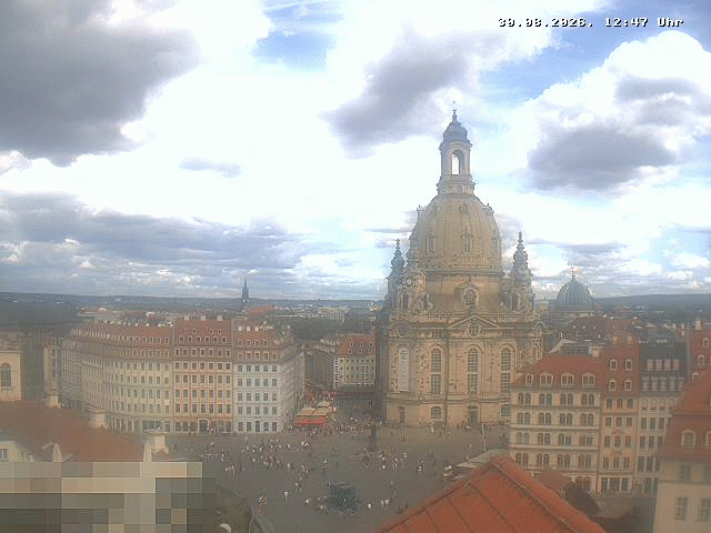 Archived image Webcam Dresden - Frauenkirche and Neumarkt square