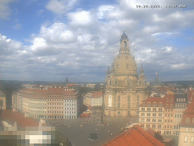 Archived image Webcam Dresden - Frauenkirche and Neumarkt square