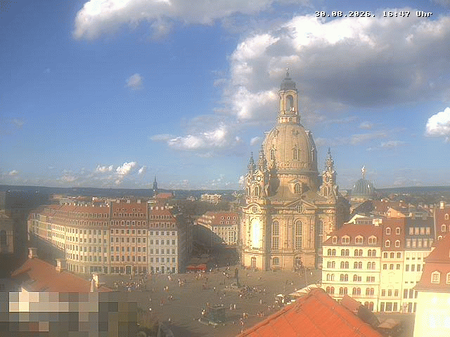 Archived image Webcam Dresden - Frauenkirche and Neumarkt square