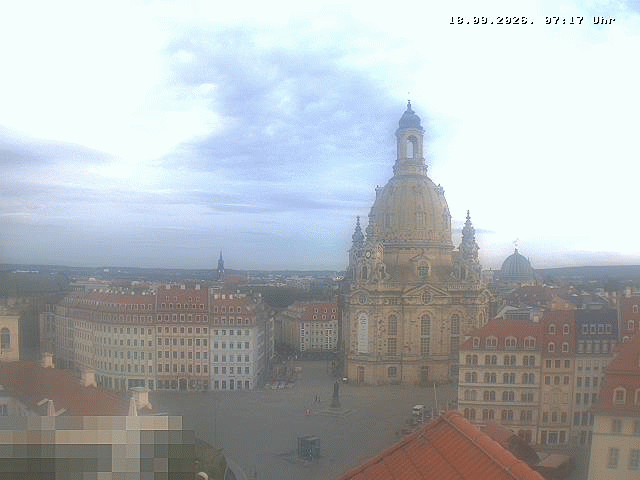 Archived image Webcam Dresden - Frauenkirche and Neumarkt square