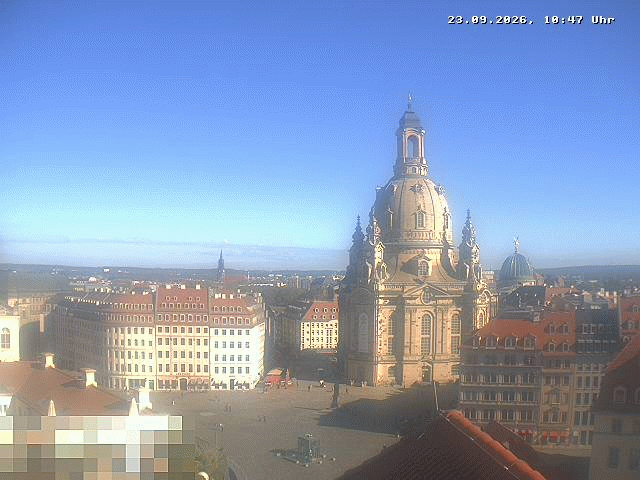 Archiv Foto Webcam Dresden - Frauenkirche und Neumarkt