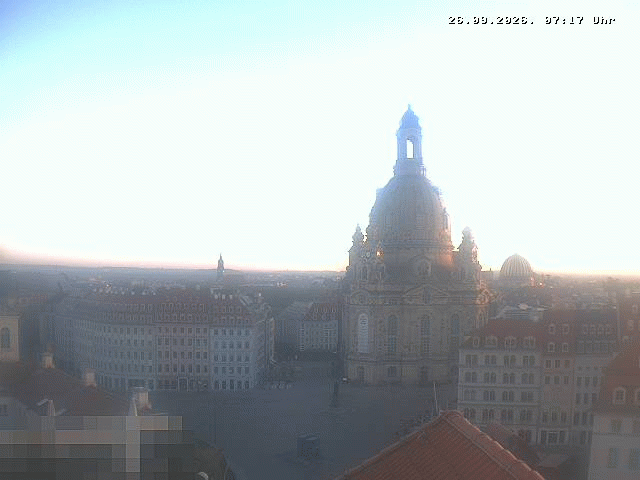 Archived image Webcam Dresden - Frauenkirche and Neumarkt square