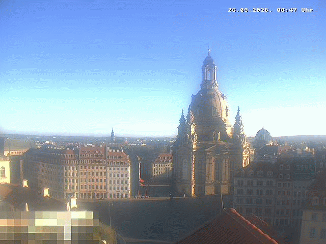 Archived image Webcam Dresden - Frauenkirche and Neumarkt square
