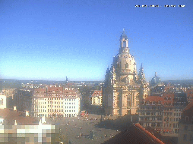 Archived image Webcam Dresden - Frauenkirche and Neumarkt square