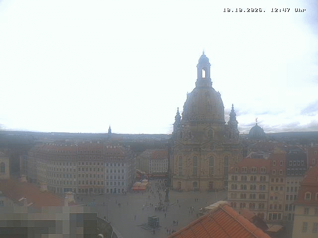 Archived image Webcam Dresden - Frauenkirche and Neumarkt square