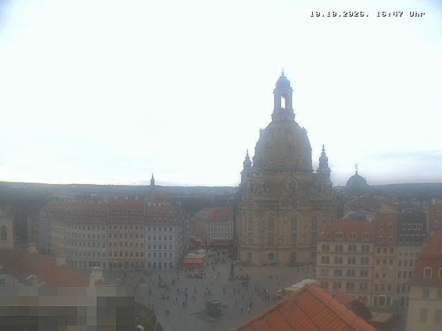 Archived image Webcam Dresden - Frauenkirche and Neumarkt square