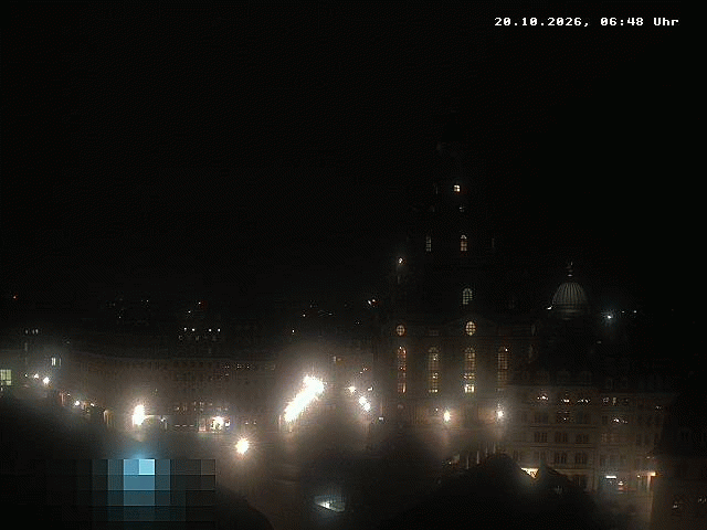 Archived image Webcam Dresden - Frauenkirche and Neumarkt square
