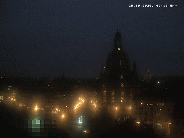 Archived image Webcam Dresden - Frauenkirche and Neumarkt square