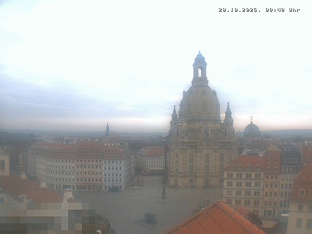 Archived image Webcam Dresden - Frauenkirche and Neumarkt square