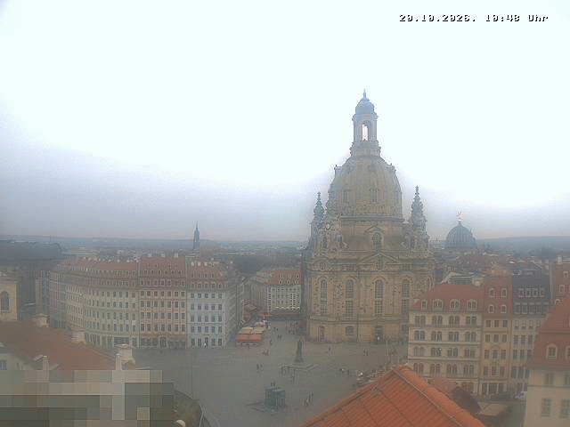 Archived image Webcam Dresden - Frauenkirche and Neumarkt square