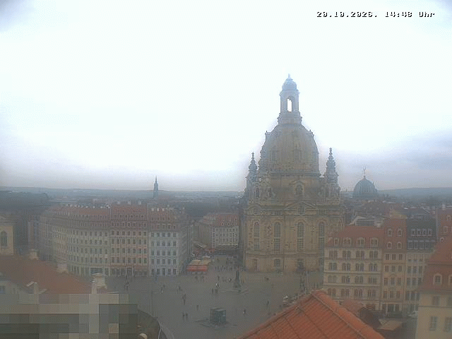 Archived image Webcam Dresden - Frauenkirche and Neumarkt square