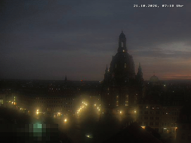 Archived image Webcam Dresden - Frauenkirche and Neumarkt square