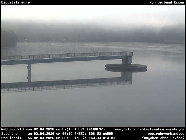 Archiv Foto Webcam Biggesee: Biggetalsperre