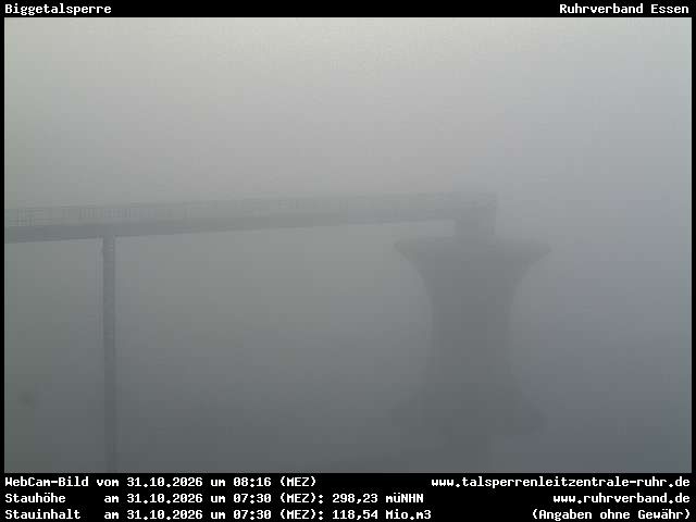 Archiv Foto Webcam Biggesee: Biggetalsperre