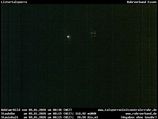 Archiv Foto Webcam Listersee: Listertalsperre Staumauer