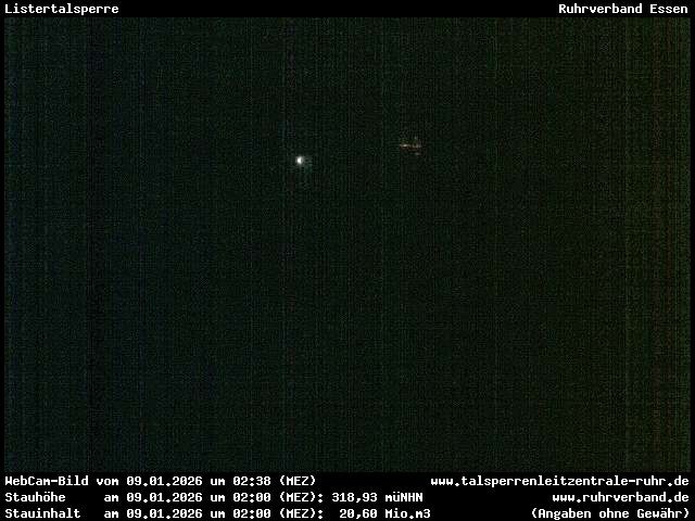 Archiv Foto Webcam Listersee: Listertalsperre Staumauer