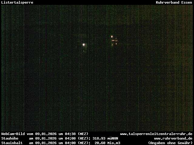 Archiv Foto Webcam Listersee: Listertalsperre Staumauer