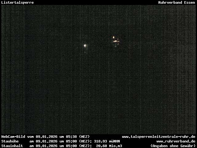 Archiv Foto Webcam Listersee: Listertalsperre Staumauer